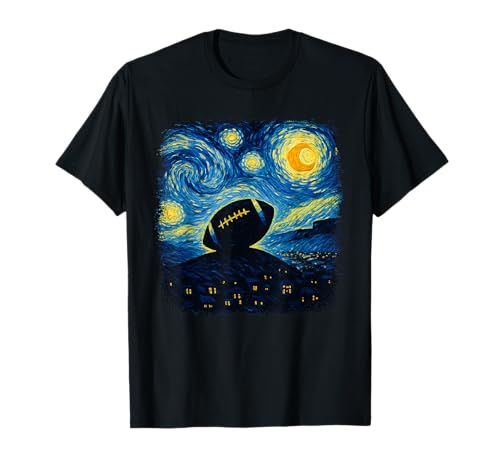 Van Gogh inspirierte Fußballkunst für Fans Männer T-Shirt Van Gogh inspirierte Fußballkunst für Fans Männer T-Shirt von Starry Night Van Gogh Football Game Day