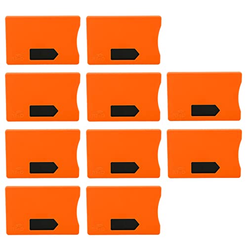 Starrypxl RFID -Blockierung von Ärmeln Kreditkartenschutz 10pcs Anti -Diebstahl Sicherheitshülsen für Reise -ABS -Material 90x61x4mm (Orange) von Starrypxl