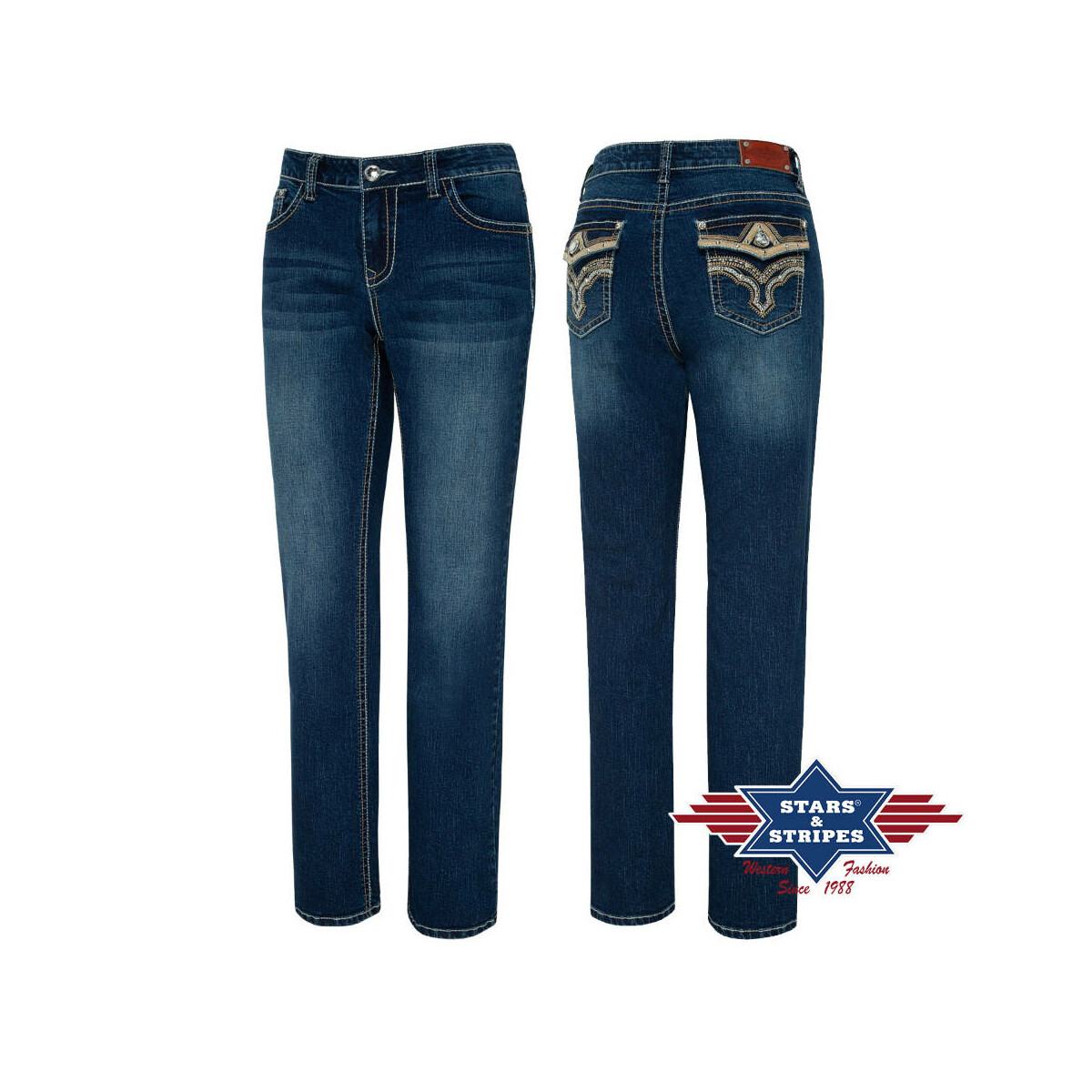 Damen Bootcut-Jeans, Jeanshose - Diamond, Stars&Stripes 36 von Stars & Stripes