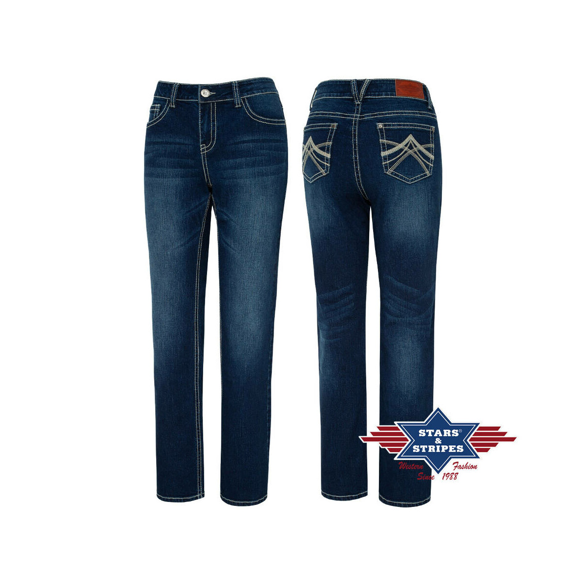 Damen Bootcut-Jeans, Jeanshose - Kimberley, Stars&Stripes 27 von Stars & Stripes