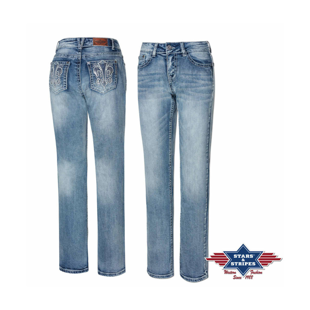 Damen Jeans Hose Bootcut-Jeans Lexi, Stars&Stripes 26 von Stars & Stripes