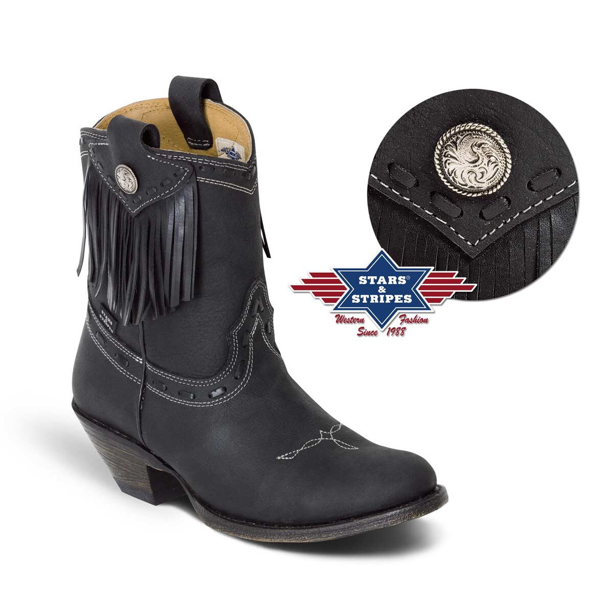 Damen Westernstiefel, Cowboysiefel schwarz Stars&Stripes 37 Damen Westernstiefel, Cowboysiefel schwarz Stars&Stripes 37 von Stars & Stripes