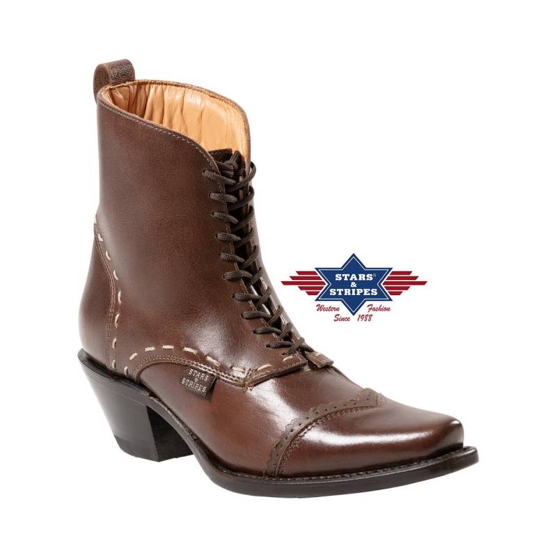 Damen Westernstiefel, Westernstiefelette -Ashley- , braun, halbhoher Schaft 39 von Stars & Stripes