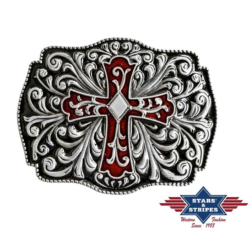 Gürtelschnalle, Buckle Motiv Kreuz von Stars & Stripes