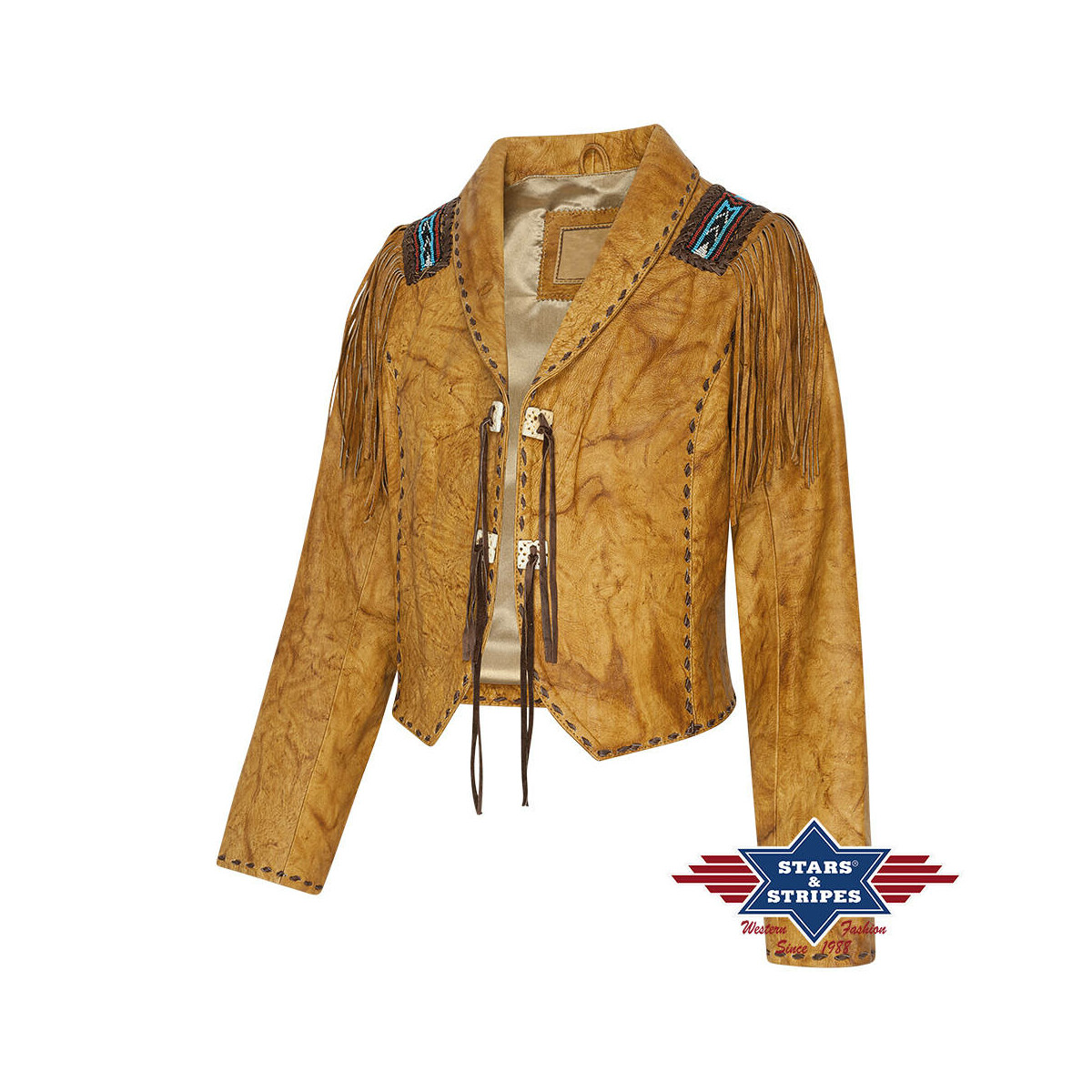 Hochwertige Damen Western-Lederjacke XL von Stars & Stripes