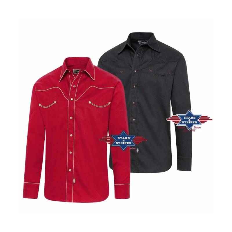 Klassiches Westernhemd -Jack- rot XL von Stars & Stripes