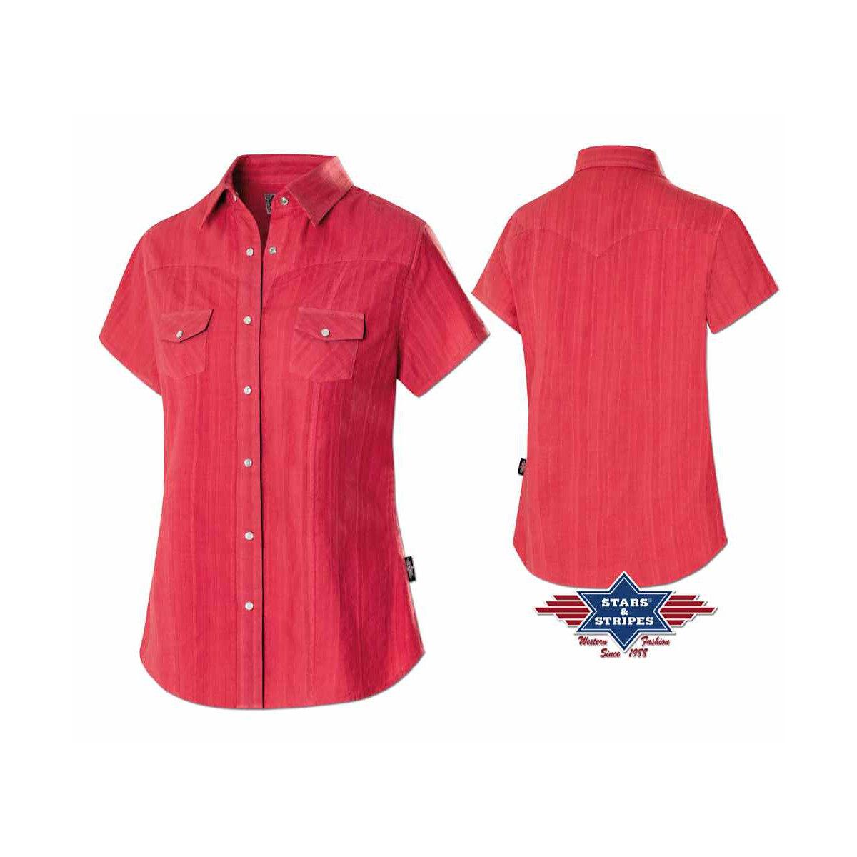 Kurzarm Westernbluse mit Westernpasse XL Kurzarm Westernbluse mit Westernpasse XL von Stars & Stripes