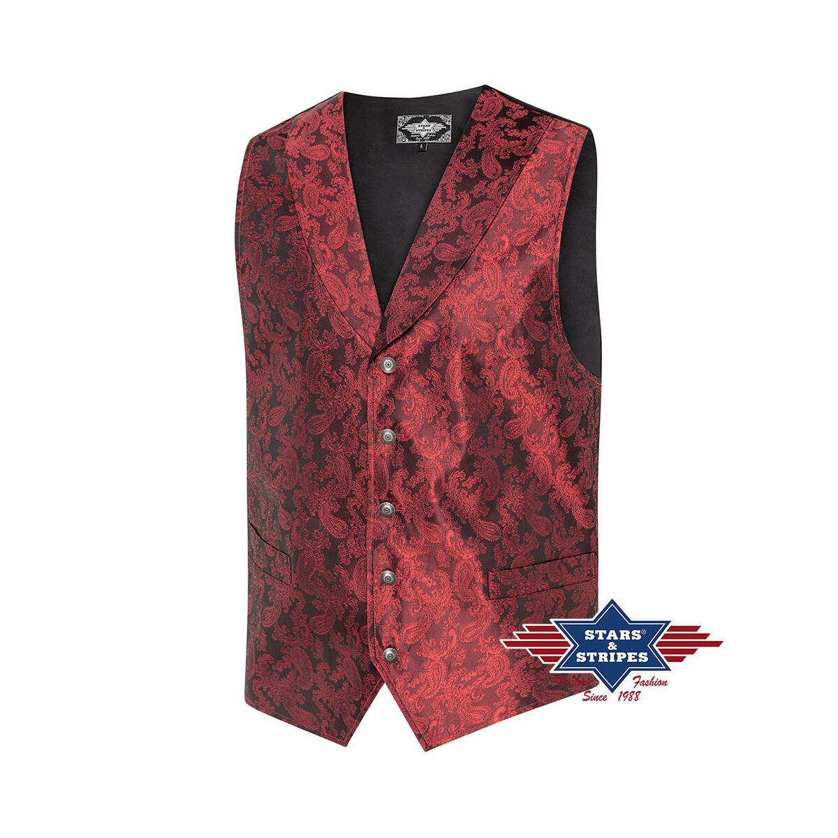 Old Style Weste - King red S von Stars & Stripes