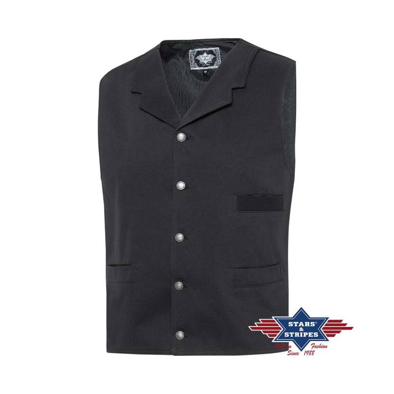 Schwarze Old-Style Weste Earp v. Stars&Stripes XL von Stars & Stripes