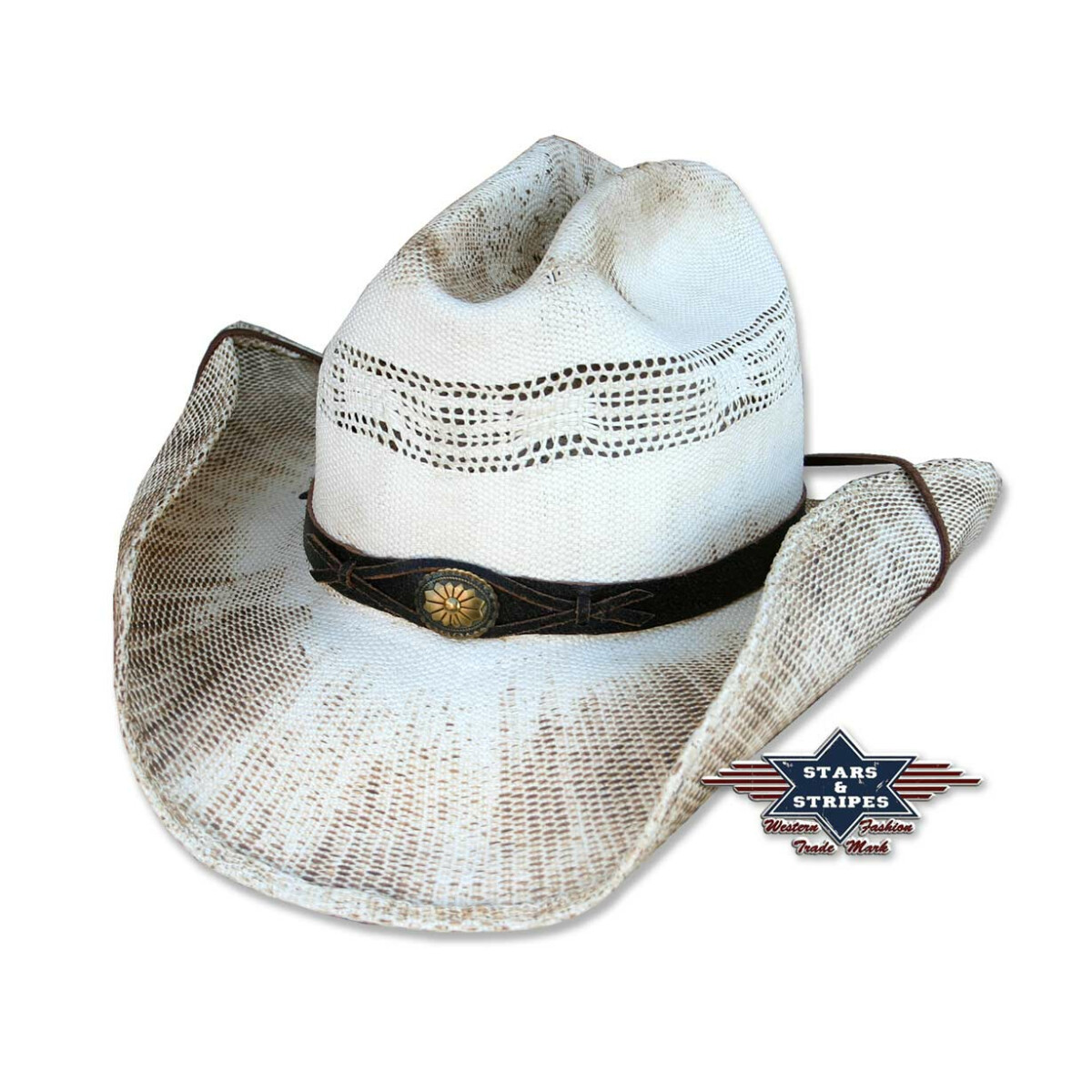 Sommerlicher, leichter Western-Strohhut Cowboyhut Snake" XL" von Stars & Stripes