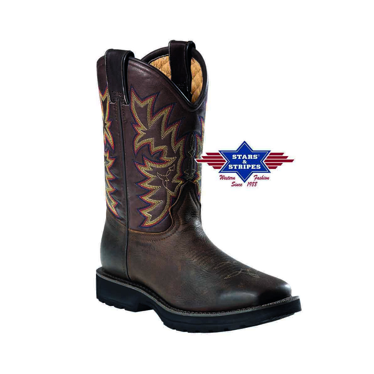 Stalltaugliche Western-Workerboots WB-63 mit Stahlkappe, braun 40 von Stars & Stripes