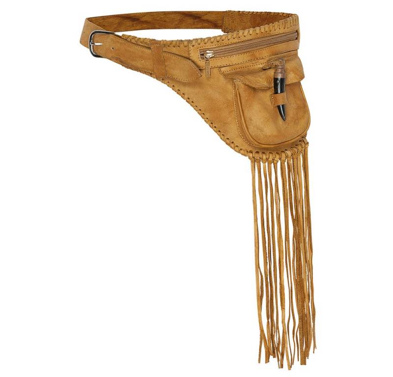 Stars & Stripes Gürteltasche Sakima, Hüfttasche mit Fransen aus robustem Rindsleder von Stars & Stripes