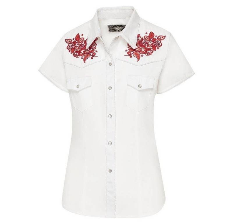 Stars & Stripes Kurzarmbluse Summer bestickte Westernbluse mit Kordelpaspelierung von Stars & Stripes