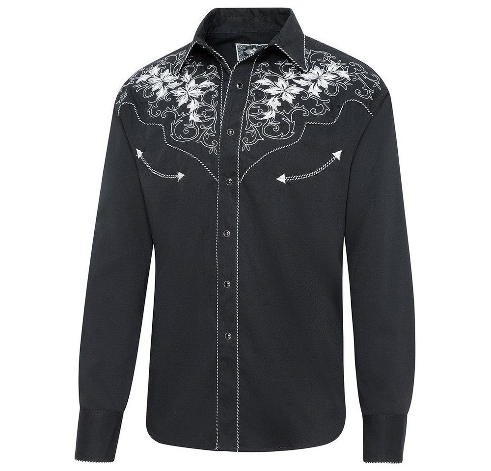 Stars & Stripes Langarmhemd Westernhemd Garth Stickerei an Brust und Rücken von Stars & Stripes