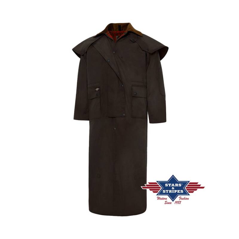 Staubmantel Duster Reitermantel Bikermantel -Trail- geölt braun-Größe M von Stars & Stripes