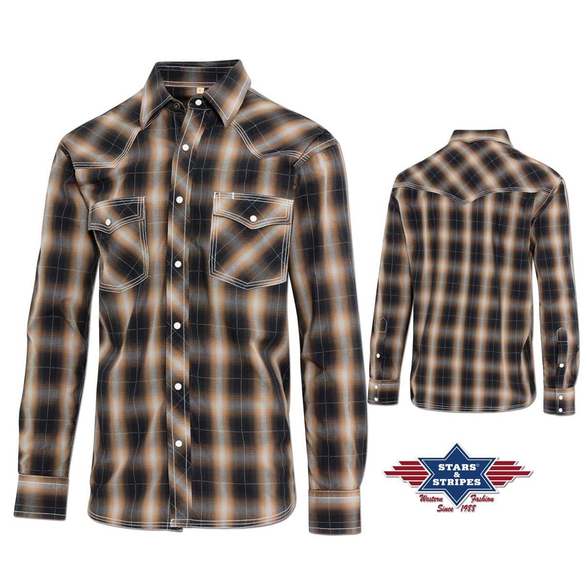 Tanner - Karohemd mit 3-fachen Ziernähten Größe L von Stars & Stripes