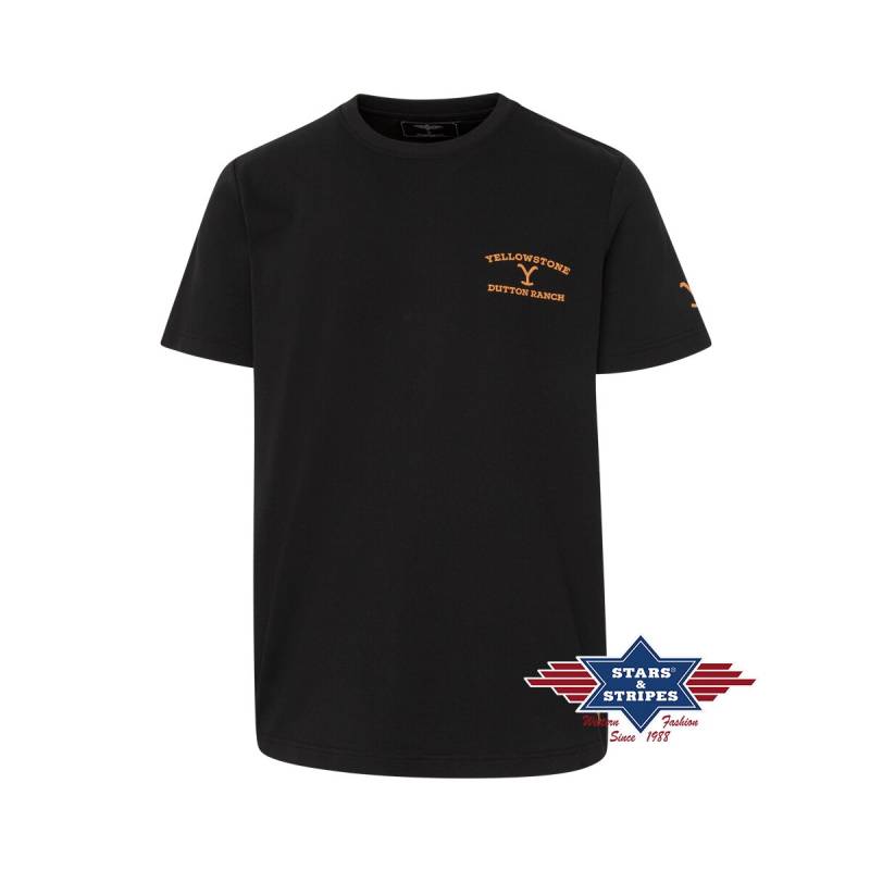 Unisex T-Shirt mit Rundhalsausschnitt und Yellowstone Logo Print S von Stars & Stripes