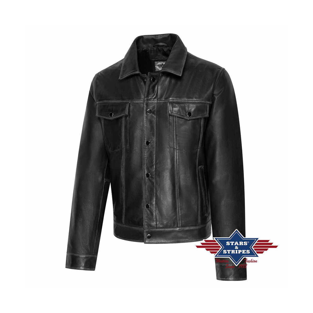 Western Biker Lammlederjacke im Jeansjacken Style L von Stars & Stripes