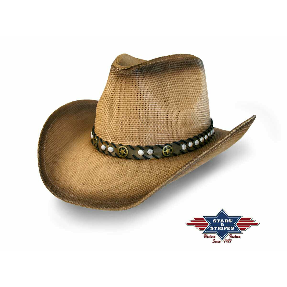 Western-Strohhut Cowboyhut -Monterry- 55/56 von Stars & Stripes