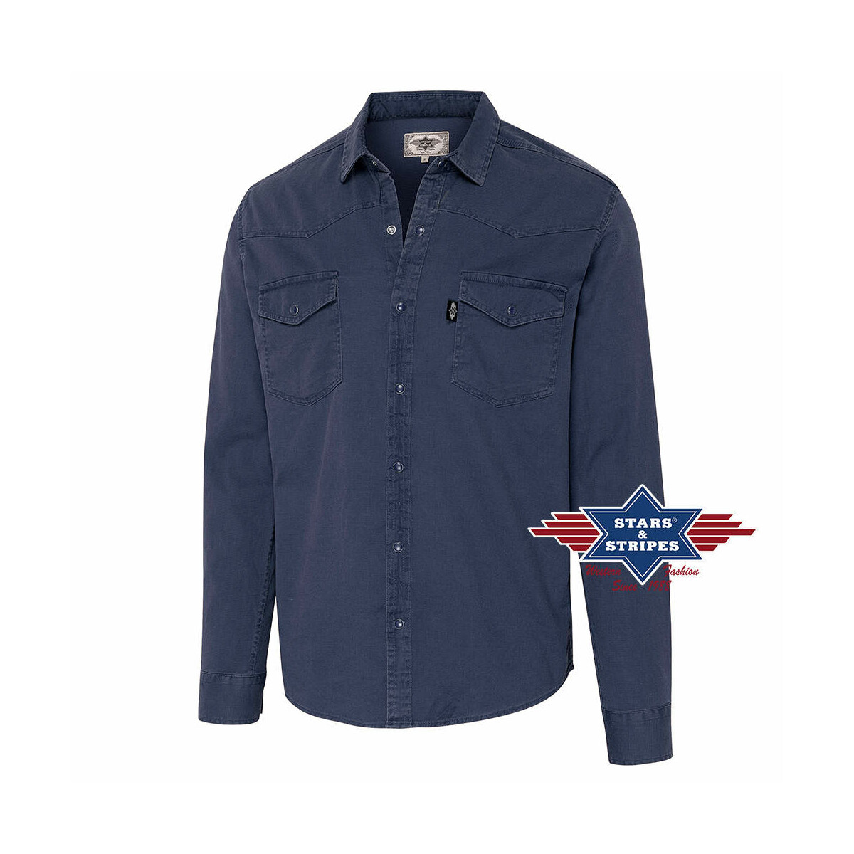 Westernhemd, Herrenhemd, Farbe blau XL von Stars & Stripes