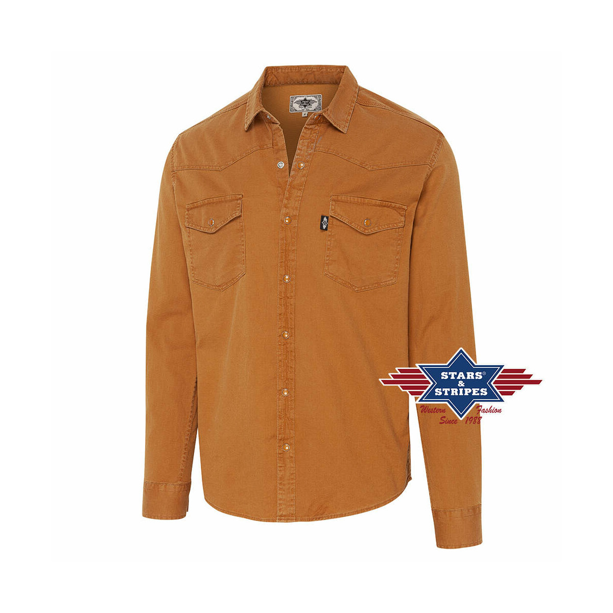 Gewebtes Herren Westernhemd - Braun 2XL von Stars & Stripes