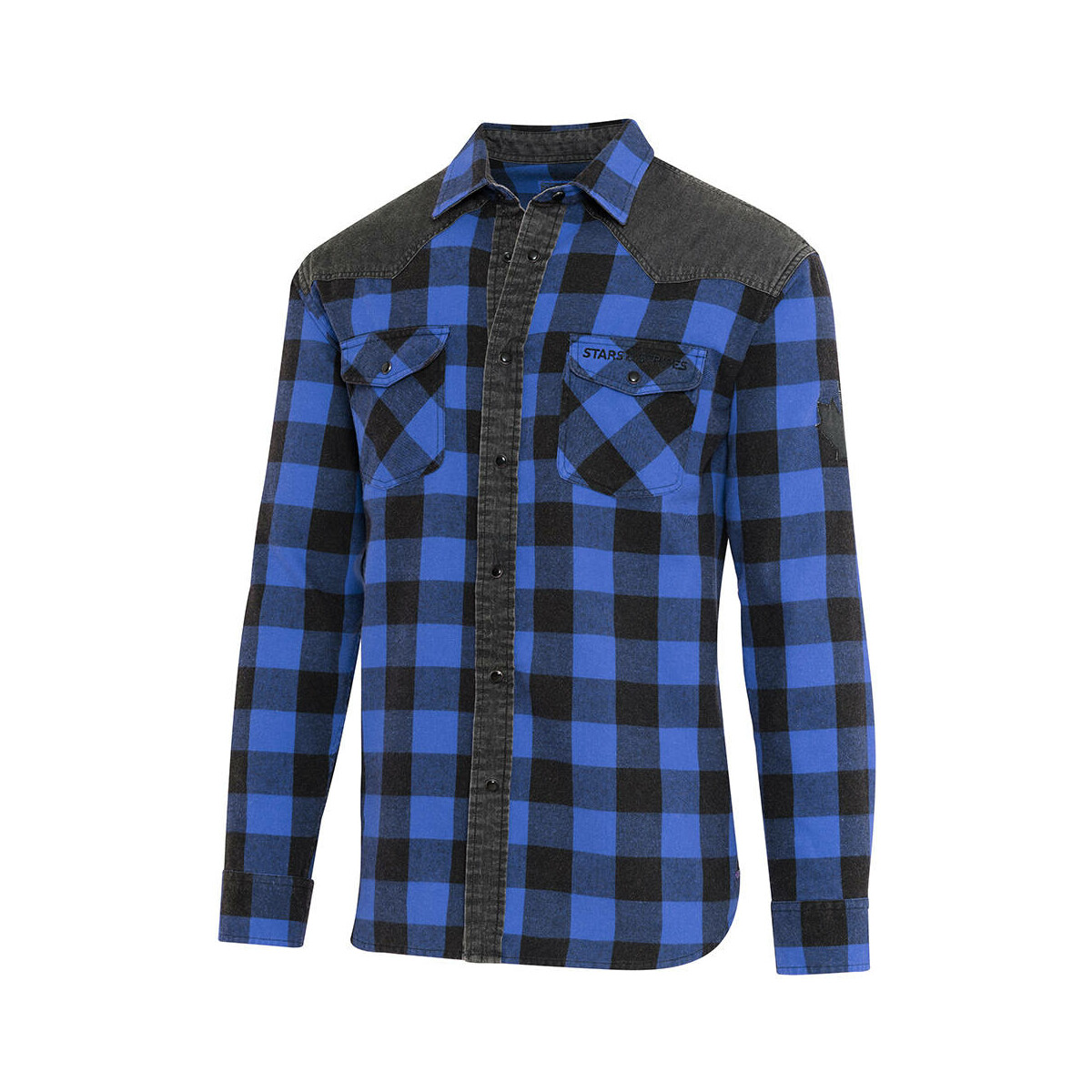 Westernhemd, Herrenhemd LUMBERJACK BLUE, blau/schwarz kariert L von Stars & Stripes