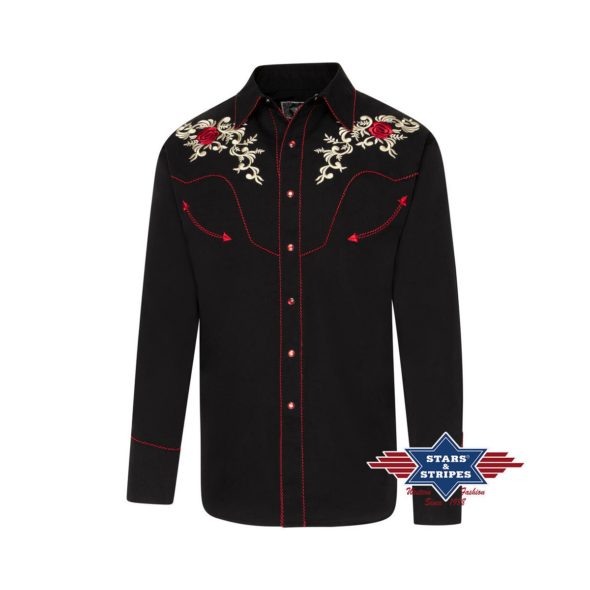 Westernhemd Milton Finley mit bestickter Westernpasse S von Stars & Stripes