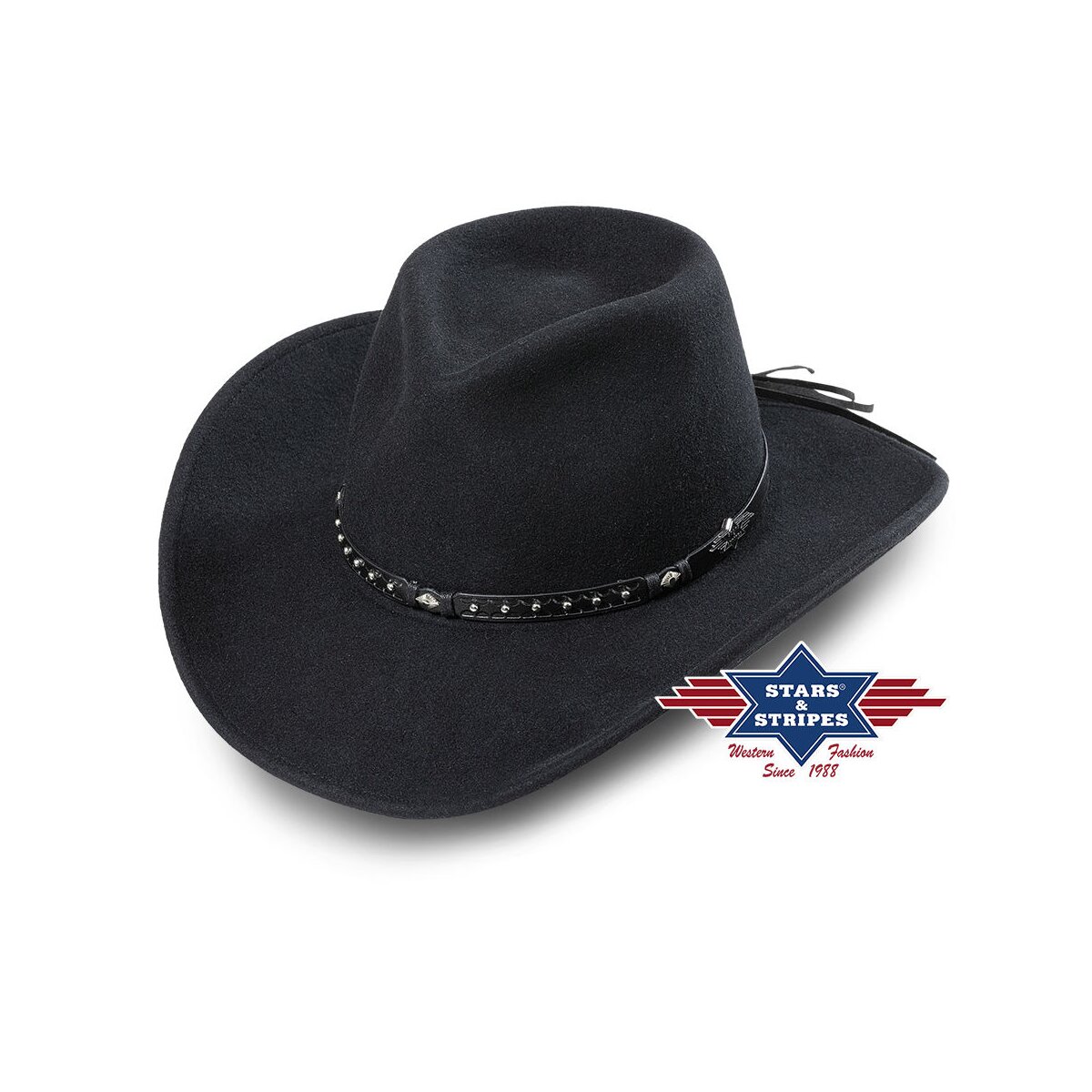 Westernhut Filzhut Reno black, Farbe schwarz XL von Stars & Stripes