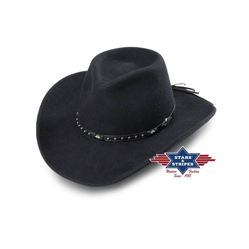 Westernhut Filzhut Reno black, Farbe schwarz XL von Stars & Stripes