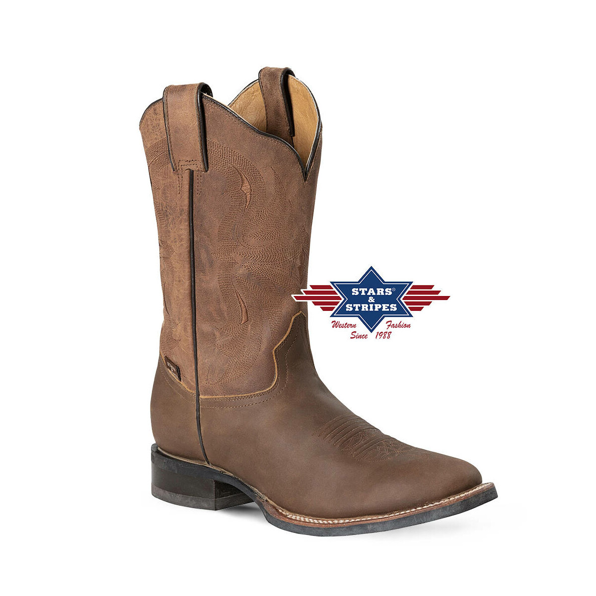 Workerboots WB-57 aus hochwertigem Leder mit aufwendiger Stickerei 37 von Stars & Stripes