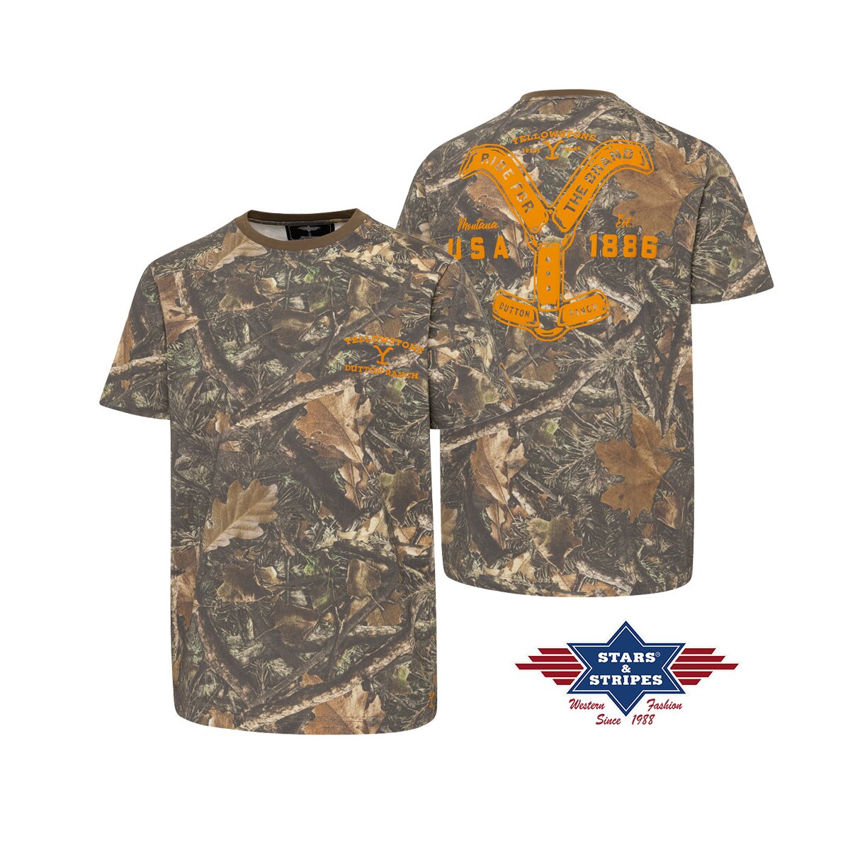YELLOWSTONE T-Shirt Ride for the Brand camo L von Stars & Stripes