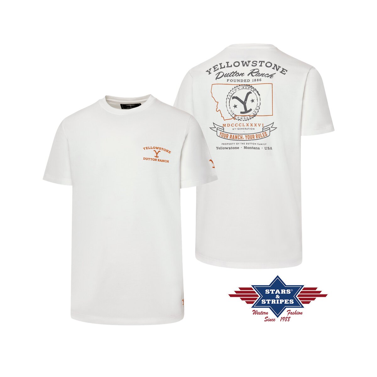 YELLOWSTONE T-Shirt Your Ranch Your Rules M von Stars & Stripes