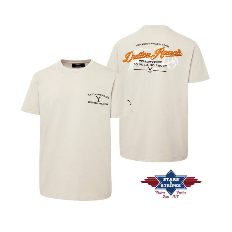 YELLOWSTONE T-Shirt so wild so angry beige XL von Stars & Stripes