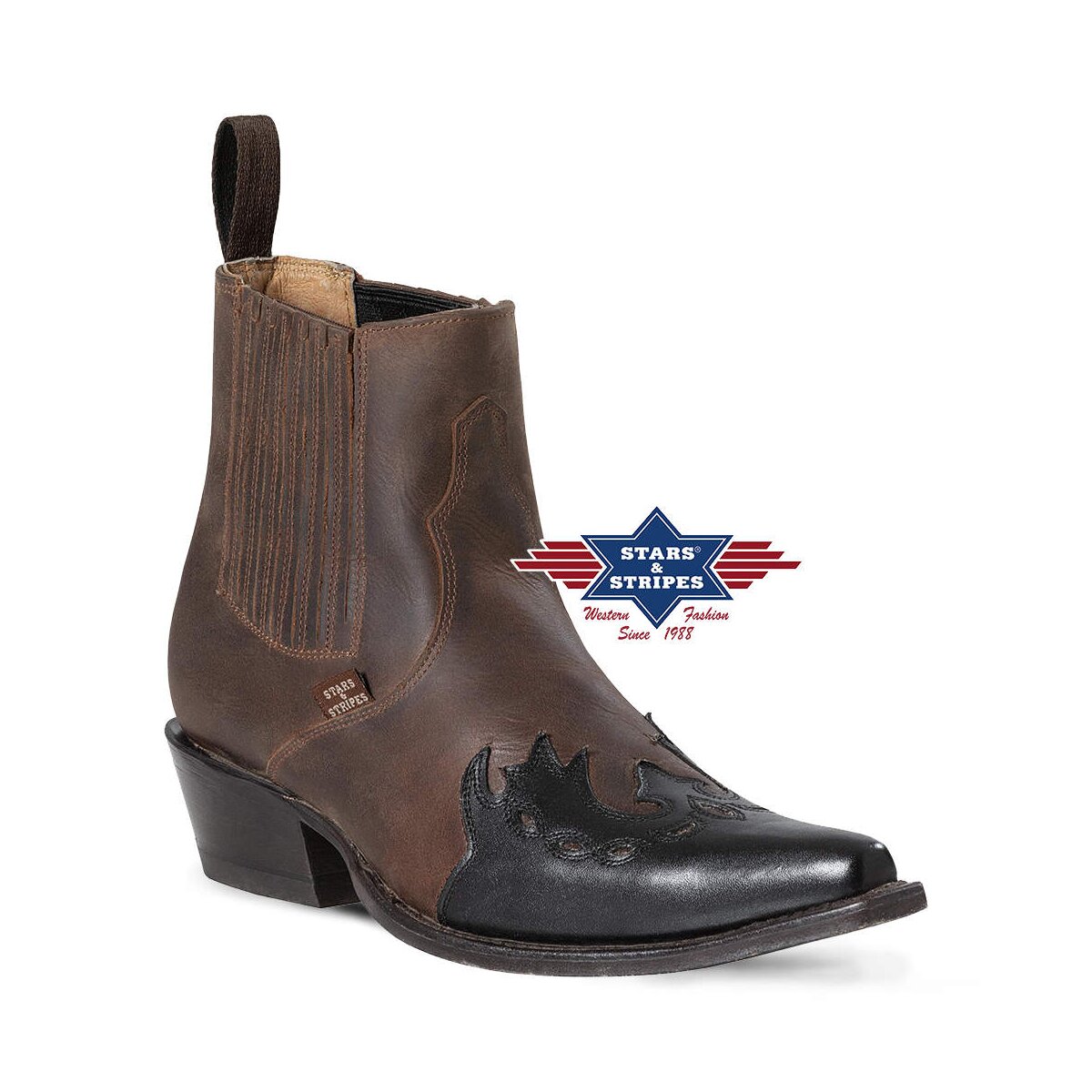 Zweifarbige Westernstiefelette aus hochwertigem Rindsleder 40 von Stars & Stripes