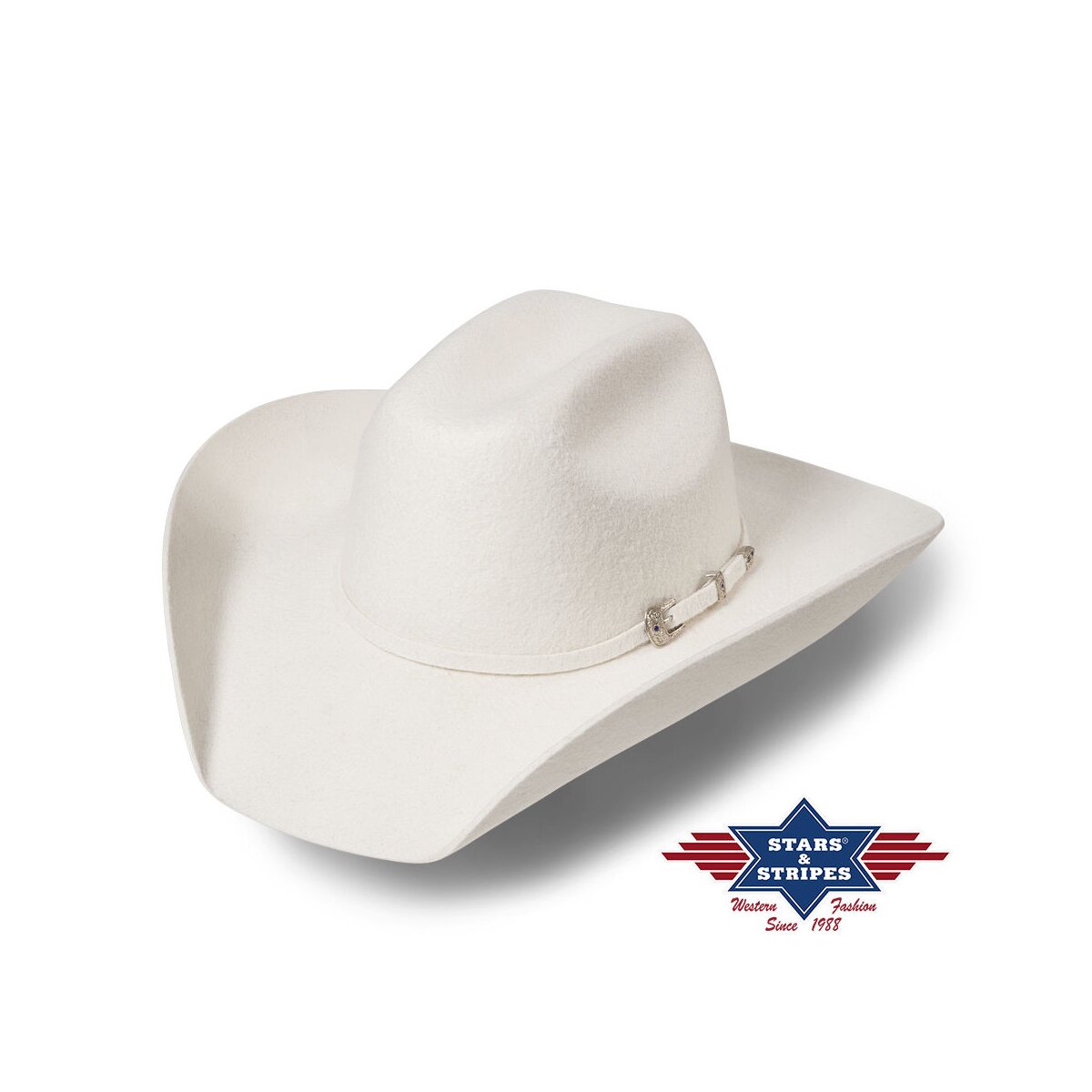 weißer Westernhut, Filzhut Wyoming Silverbelly 59 von Stars & Stripes