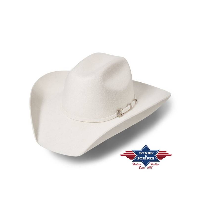 weißer Westernhut, Filzhut Wyoming Silverbelly 59 von Stars & Stripes