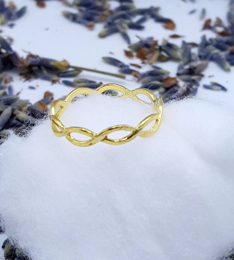 Geflochtener Verlobungsring Aus Vergoldetem Sterlingsilber von StarseedEssences