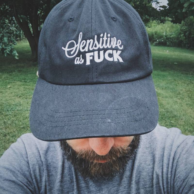Sensitive As Fuck-Dad Hat-Bestickter Hut-Empath, Emo, Starseed, & Highly Sensitive-Adjustable Cap-Black/Grey Sensitive As Fuck-Dad Hat-Bestickter Hut-Empath, Emo, Starseed, & Highly Sensitive-Adjustable Cap-Black/Grey von StarseedSupplyCo