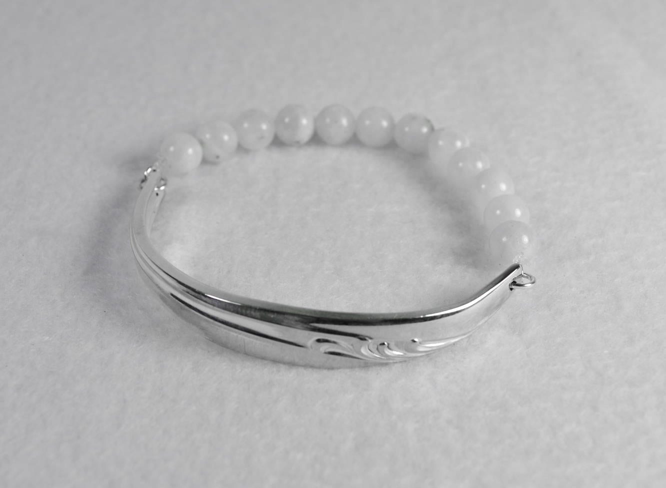 Silber Besteck Armband Mondstein Perlen Griff, Löffel Valentinstag Geschenk von StarshineInnovations