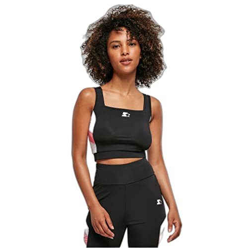 STARTER BLACK LABEL Damen T-Shirt Ladies Starter Sports Top, Farbe Black/White, Größe M von STARTER BLACK LABEL