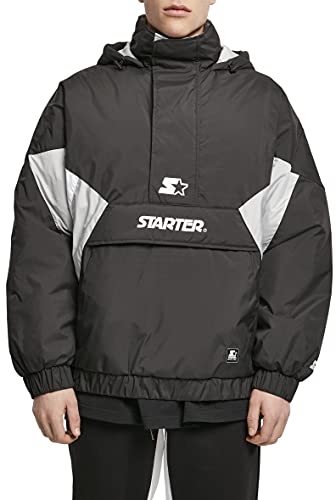 STARTER BLACK LABEL Herren Starter Colorblock Halfzip Windbreaker Jacke, black/lightasphalt/white, S von STARTER BLACK LABEL