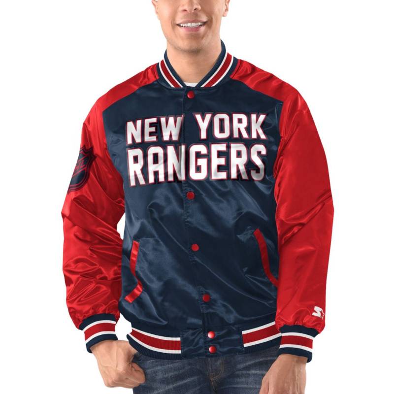 STARTER NHL New York Rangers RENEGADE Varsity Satin Jacke von Starter