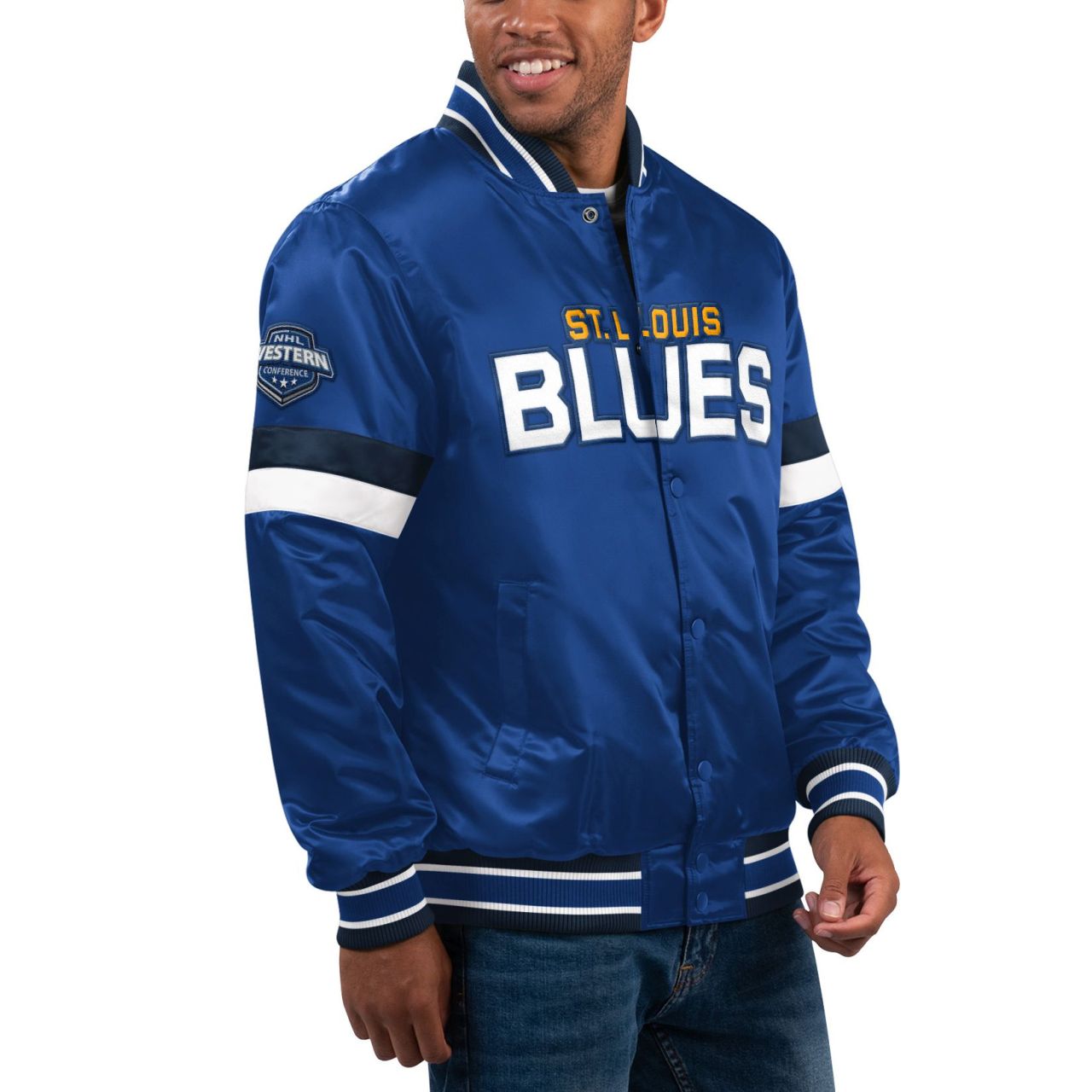 STARTER NHL St. Louis Blues HOMEGAME Varsity Satin Jacke von Starter