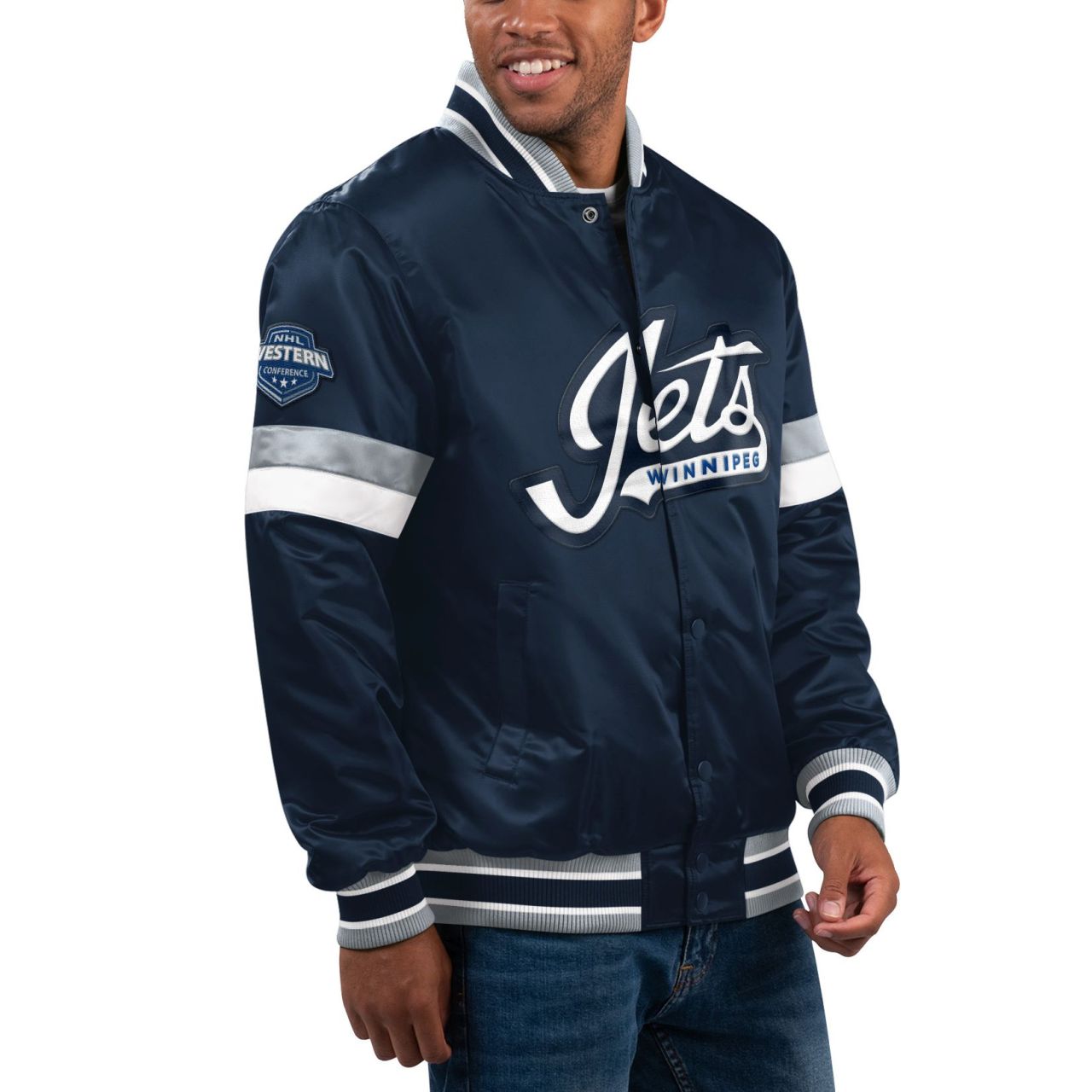 STARTER NHL Winnipeg Jets HOMEGAME Varsity Satin Jacke von Starter