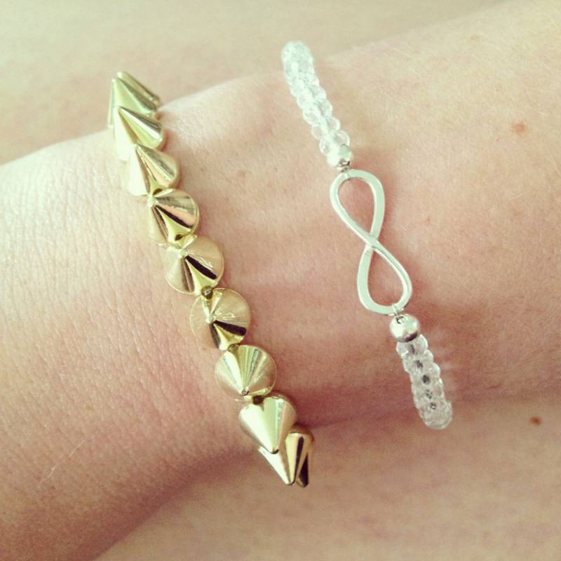 Anpassbare Spike Ohrstecker Armband - Gold Oder Silber, Schichtung Schmuck von StartlingCreations