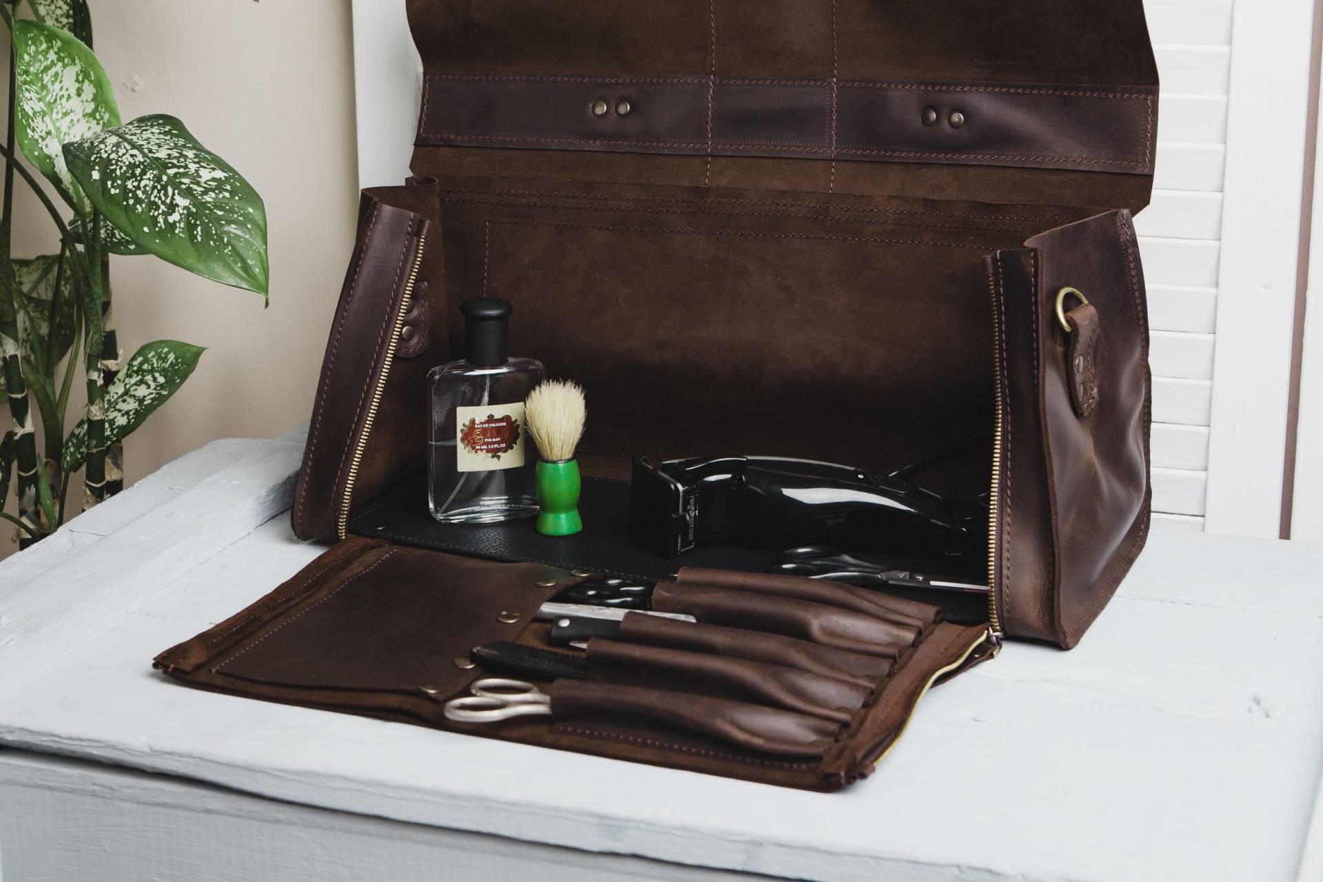 Vintage Leder Werkzeugtasche - Professioneller Organizer Für Friseur Und Friseur, Werkzeug Taschen, Individuelles Geschenk Männer, Geschenkbeutel von Stasukan