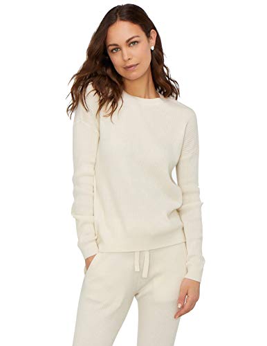 State Cashmere Damen-Sitzmode aus 100% reinem Kaschmir • Oberteile und Unterteile sind separat erhältlich • (Elfenbein/Sweater, Large) von State Cashmere