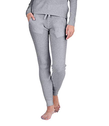 State Cashmere Damen-Sitzmode aus 100% reinem Kaschmir • Oberteile und Unterteile sind separat erhältlich • (Heidegrau/Pants, Large) von State Cashmere