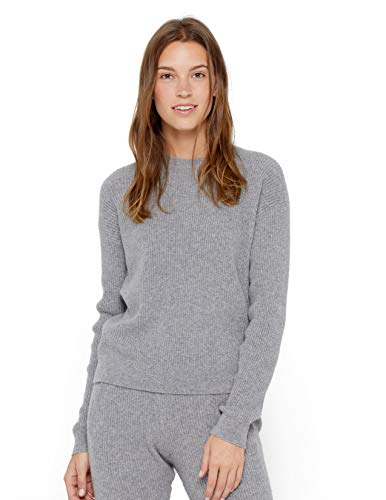 State Cashmere Damen-Sitzmode aus 100% reinem Kaschmir • Oberteile und Unterteile sind separat erhältlich • (Heidegrau/Sweater, Medium) von State Cashmere