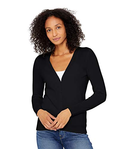State Cashmere Damen Strickjacke 100% reines Kaschmir Knopfleiste Langarm Pullover mit V-Ausschnitt (L, Schwarz) von State Cashmere